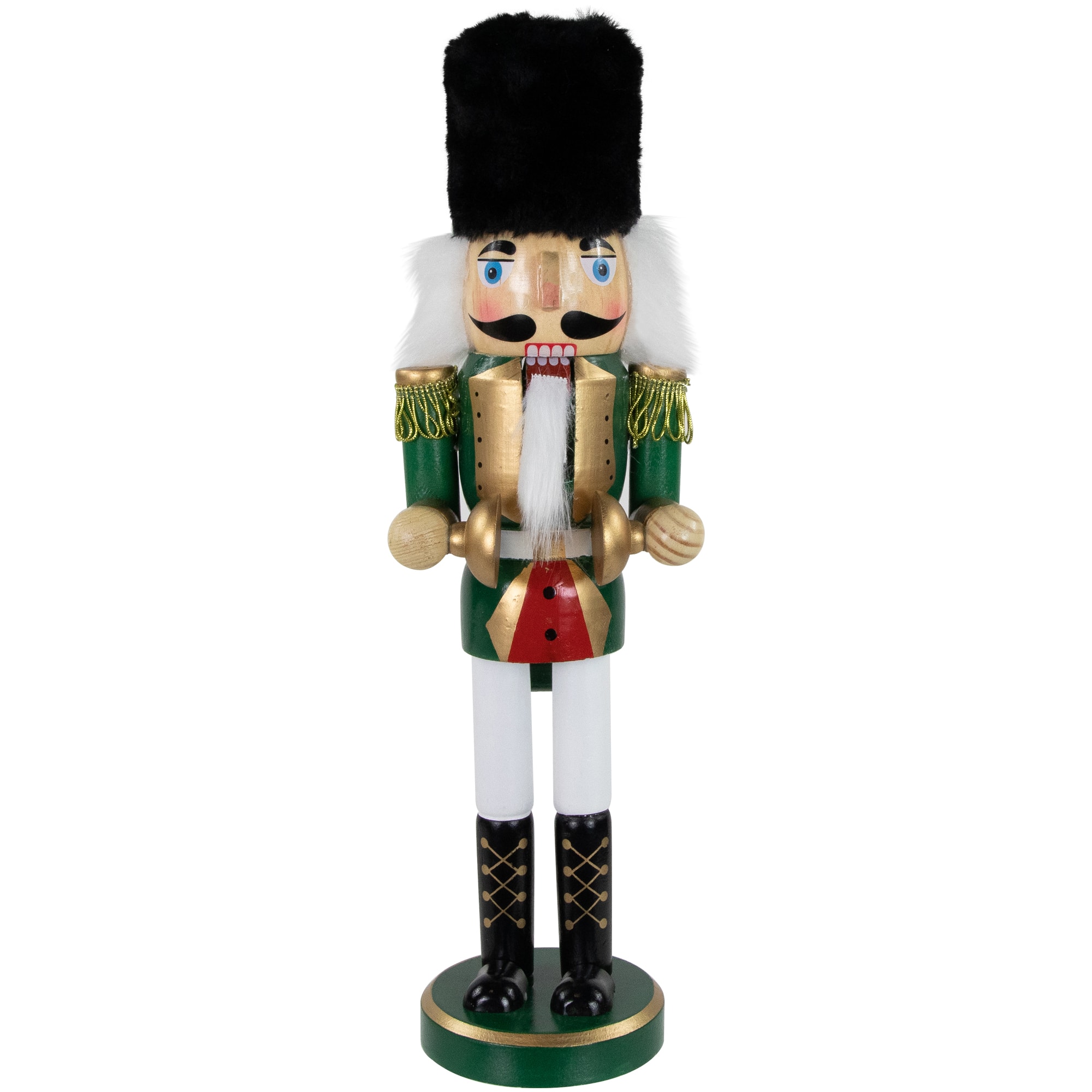 Northlight - 14" and White Cymbalist Christmas Nutcracker - Green