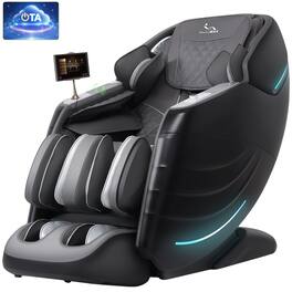 MassaMax - MD328 OTA Update Massage Chair ,20 Auto Promrams, APP Control ,Heat & Foot rollers Massage - Black