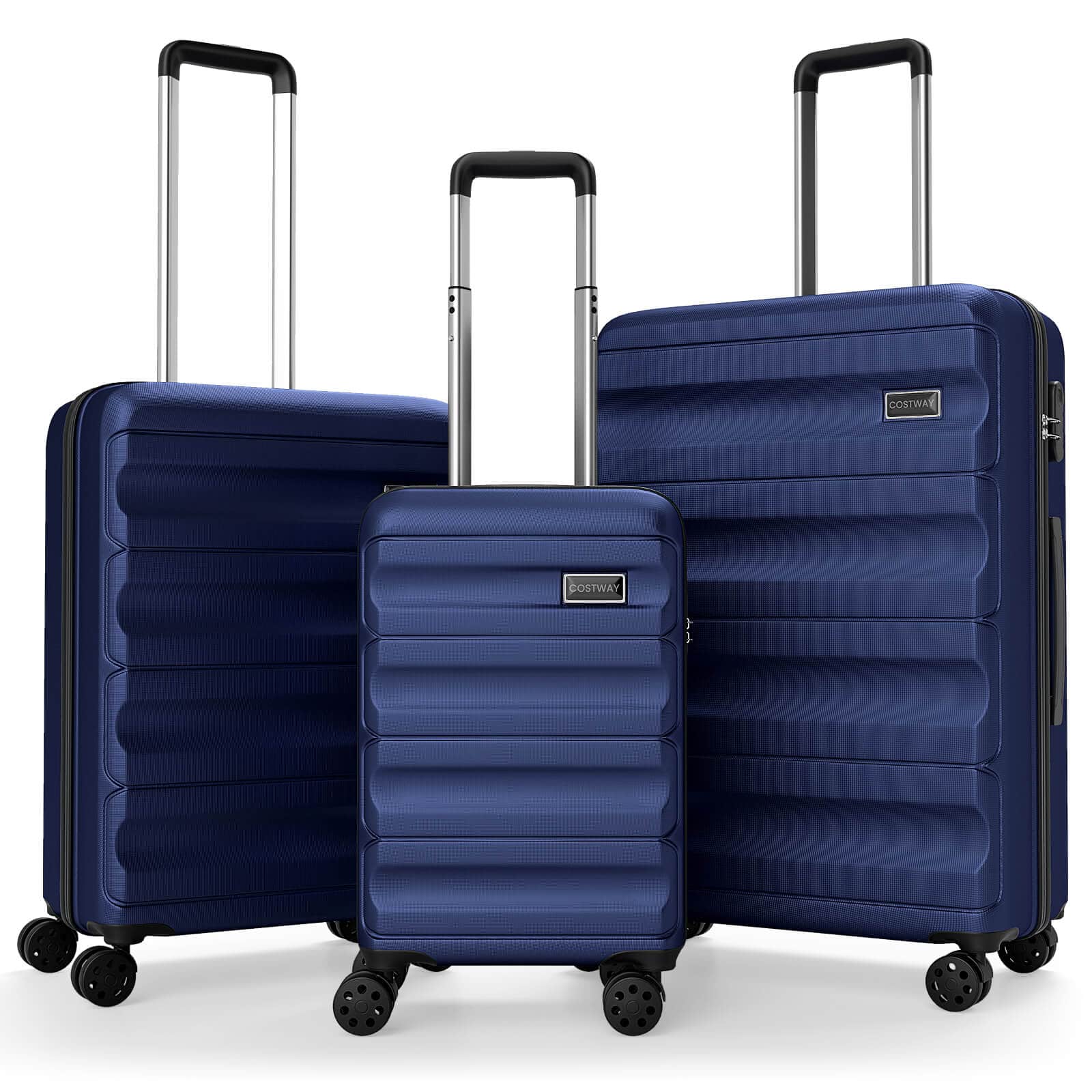 Costway - 3 PCS Hardside Luggage Set (20/24/28 Inch) with 8-Spinner Wheels, 3-Digital Lock - Navy price history on PriceWatchPro