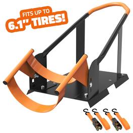 Mockins - Narrow Motorcycle Front Wheel Chock for up to 6.1 in. Tires with Ratchet Straps