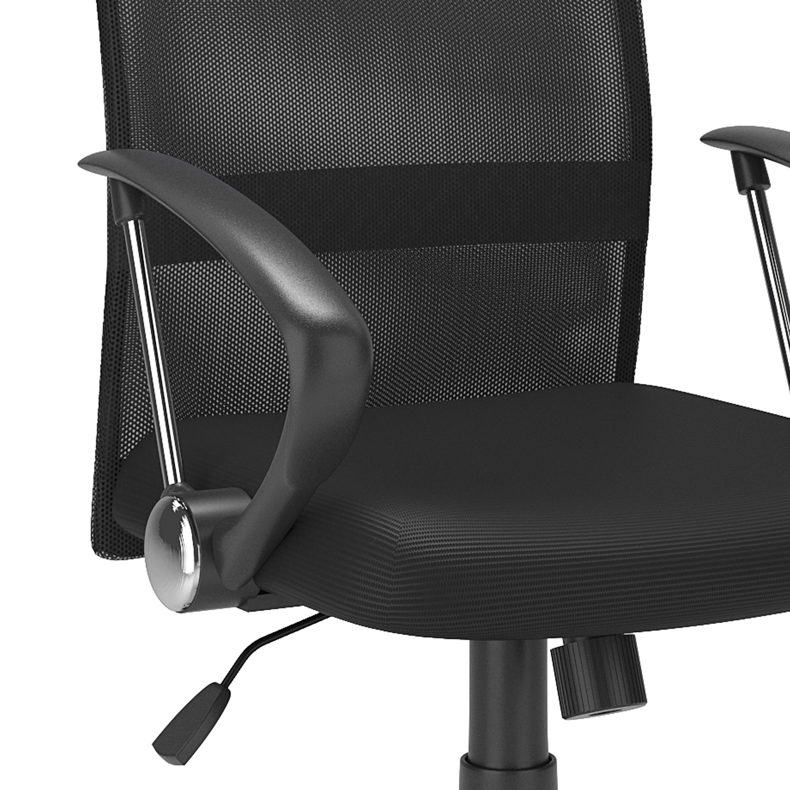 Alt View 12. CorLiving - WHL-709-C Office Chair with Contoured Black Mesh Back - Black.