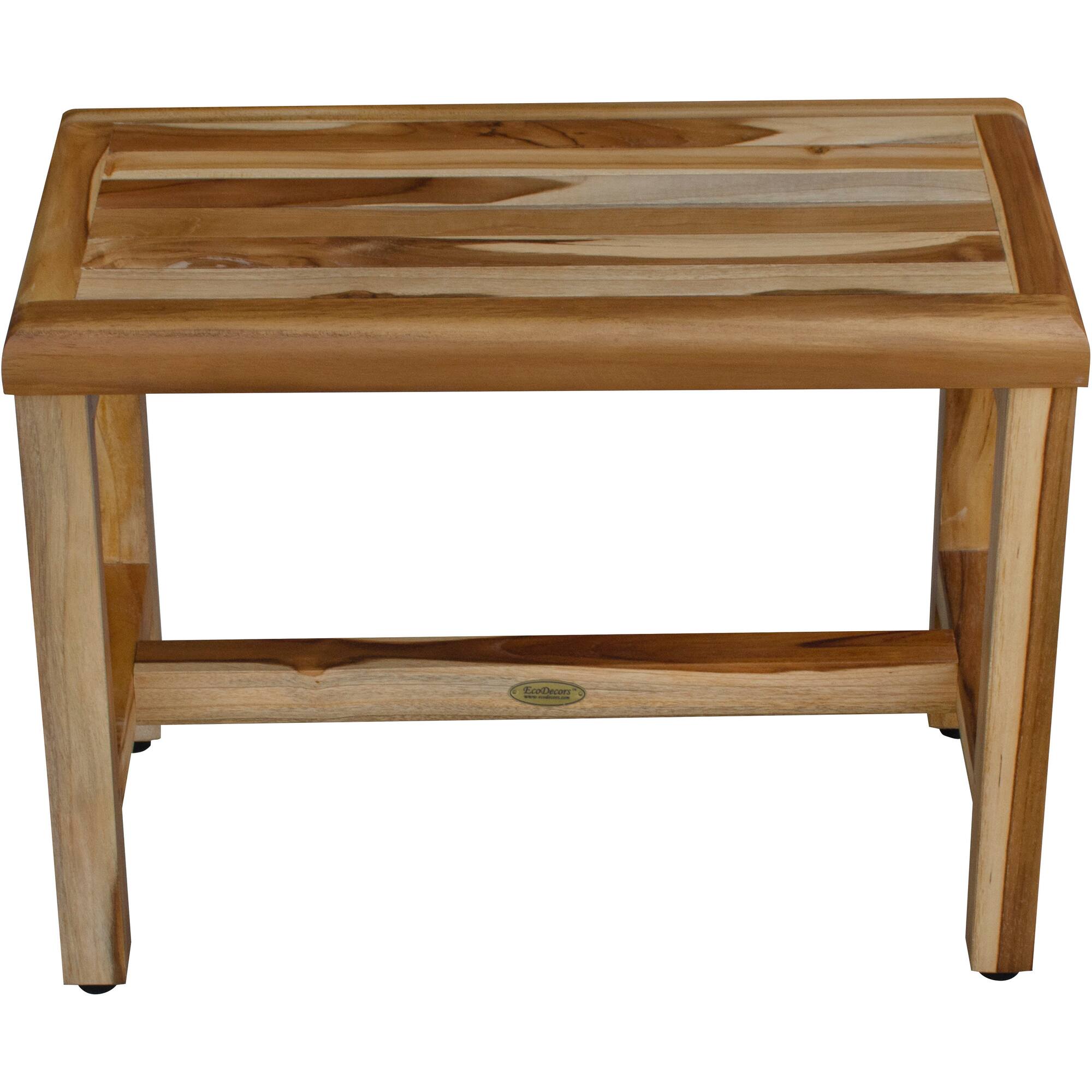 Alt View 2. EcoDecors - EcoDecors EarthyTeak Classic 24" Teak Shower Bench - EarthyTeak.