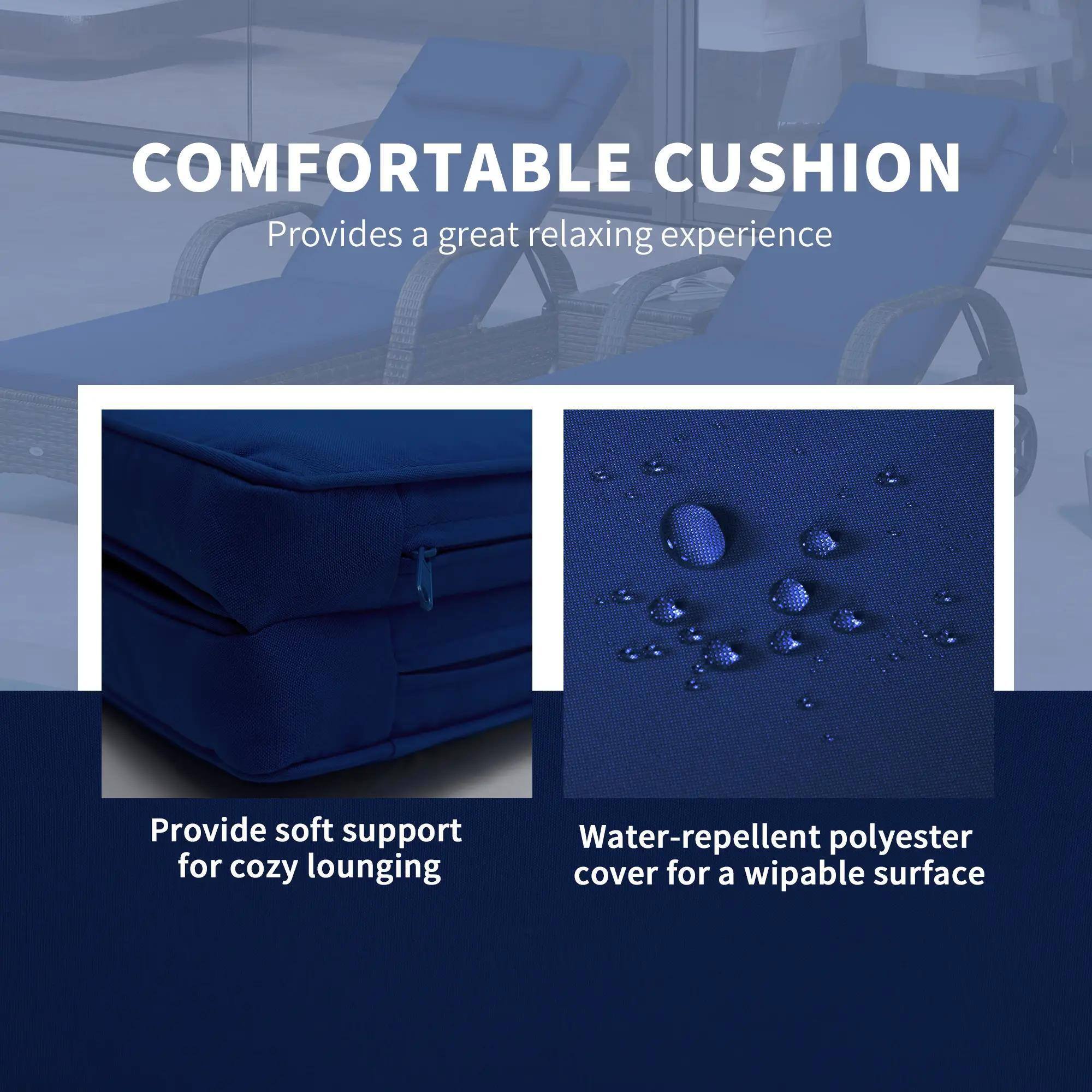 COMFORTABLE CUSHION
Provides a great relaxing experience
Provide soft support for cozy lounging
Water-repellent polyester cover for a wipable surface