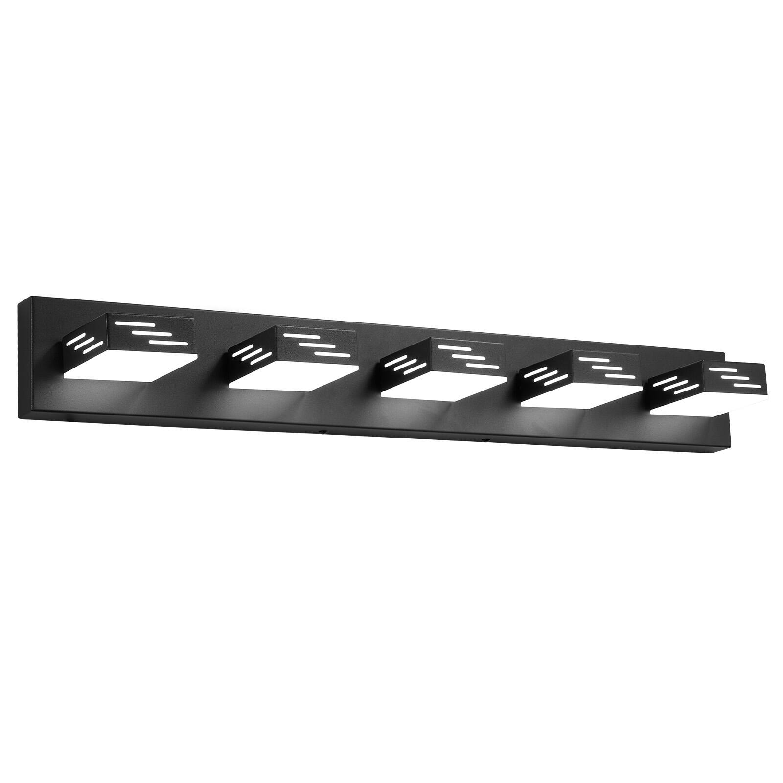 Alt View 5. VEVOR - 5-Light LED Modern Vanity Light Fixtures, 33.46-Inch, Black Finish Bathroom Wall Lighting Fixture Over Mirror - Black.