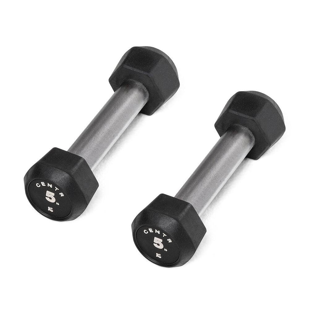 5lb Rubber Dumbbell Centr Star - Black
