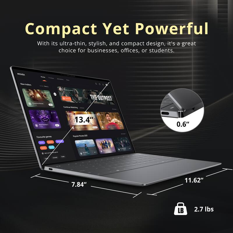 Compact Yet Powerful

With its ultra-thin, stylish, and compact design, it's a great choice for businesses, offices, or students.

MOVIA New Trailers - Continue Watching THE OUTPOST

13.4" - 0.6" - 7.84" - 11.62" - 2.7 lbs