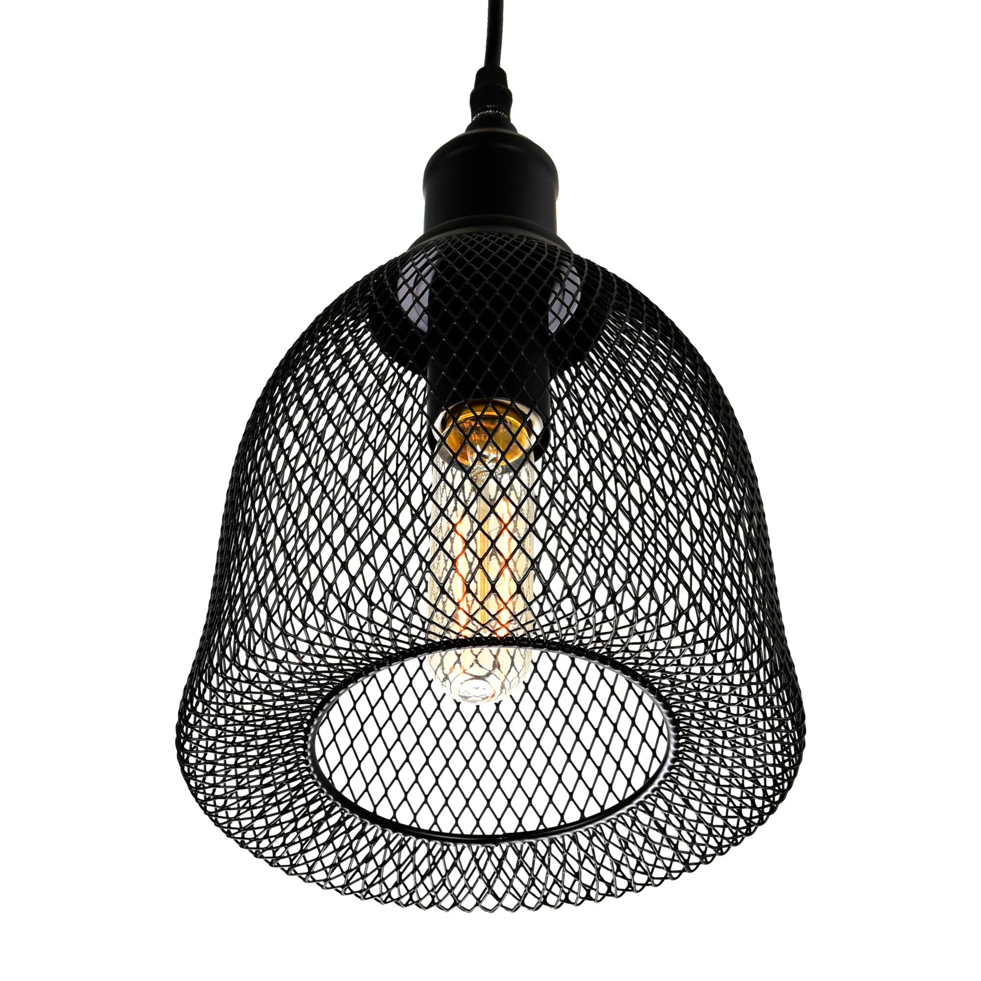 Back. CWI Lighting - Drea 1 Light Down Mini Pendant With Black Finish - Black.