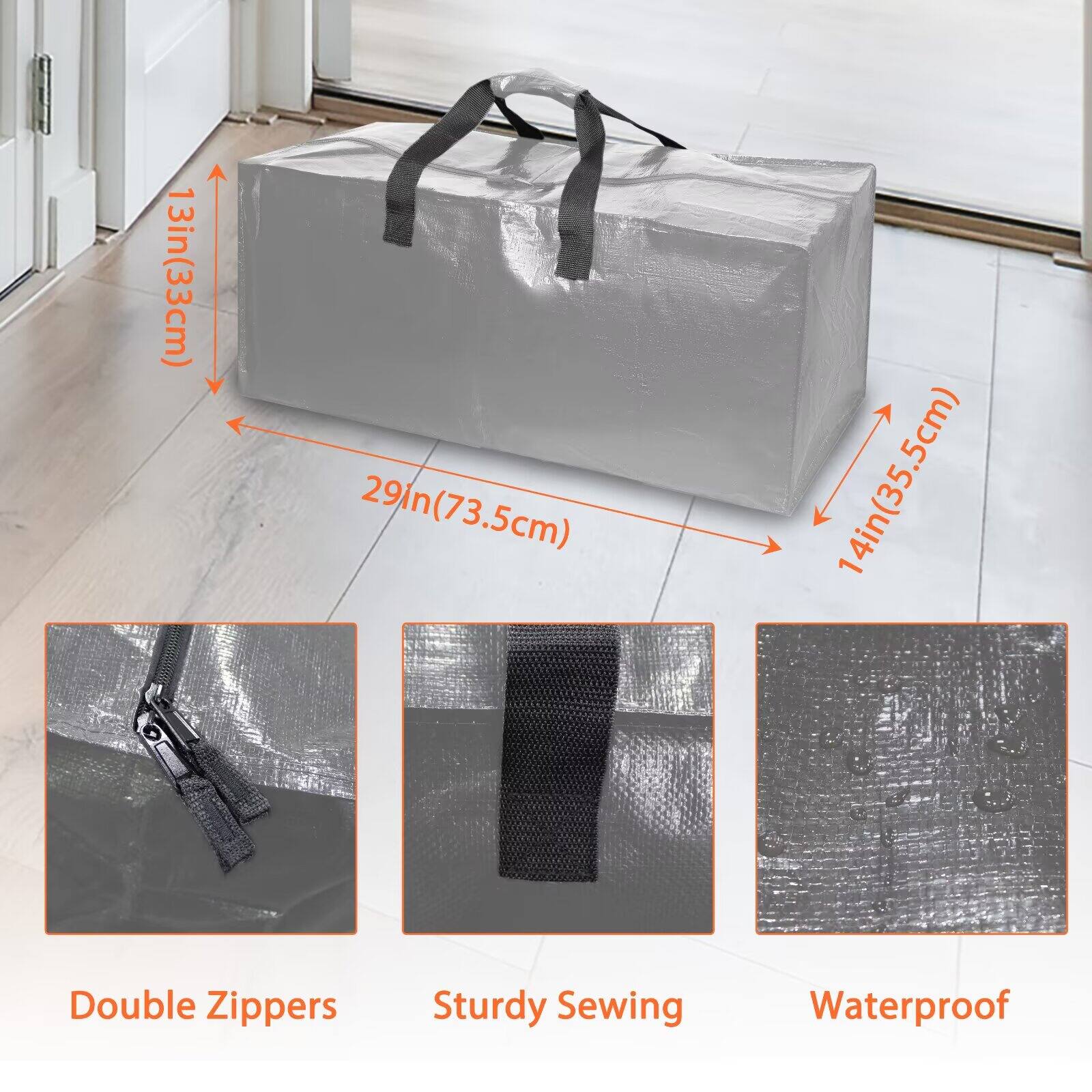 13in(33cm) 29in(73.5cm) 14in(35.5cm) Double Zippers Sturdy Sewing Waterproof