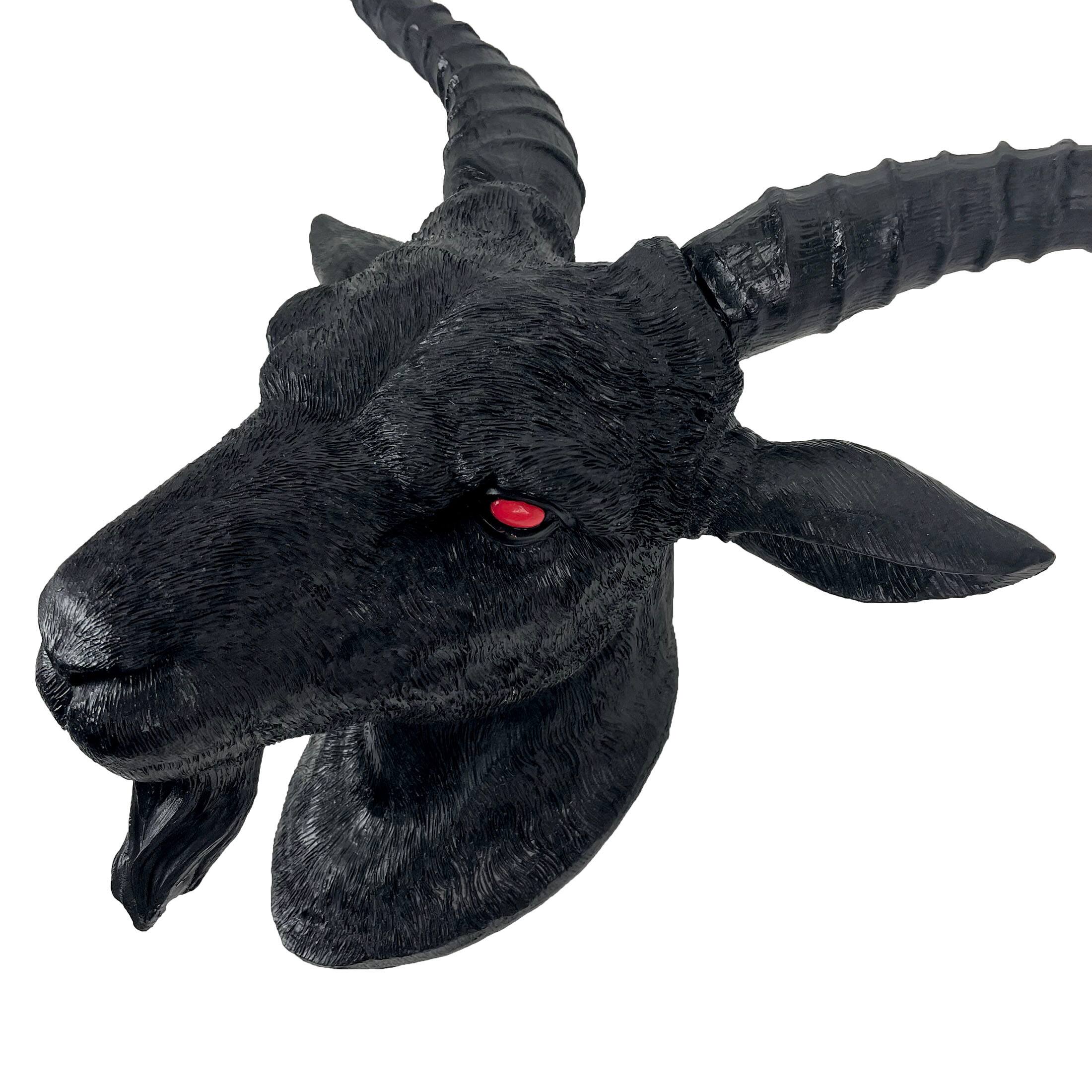 Alt View 7. World of Wonders - Black Baphomet Lucifer Supernatural Goat Head Sabbath Occult Wall Hanging Decor - Black.