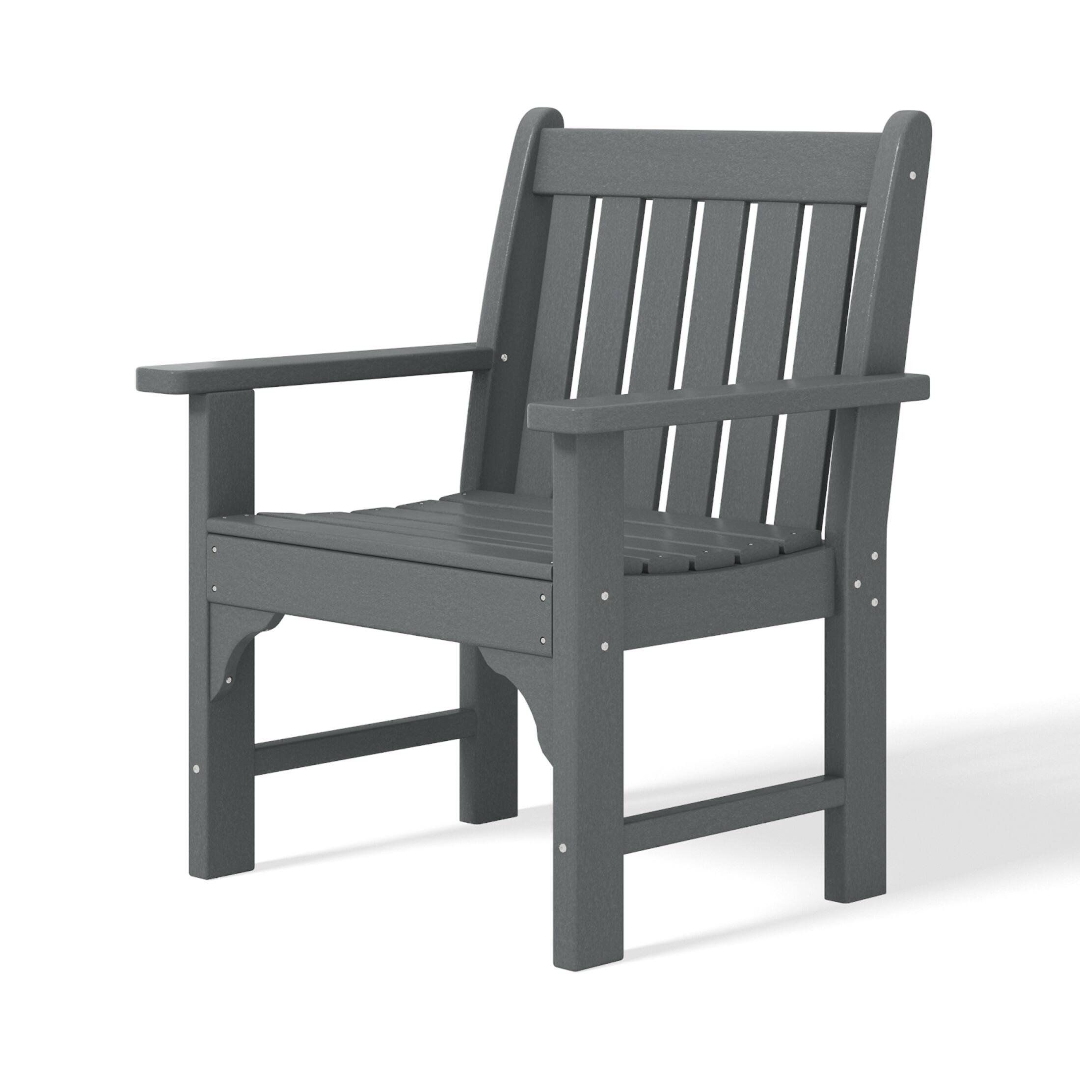 Alt View 3. WestinTrends - WestinTrends Malibu Outdoor Patio HDPE Adirondack Dining Arm Chair - Gray.