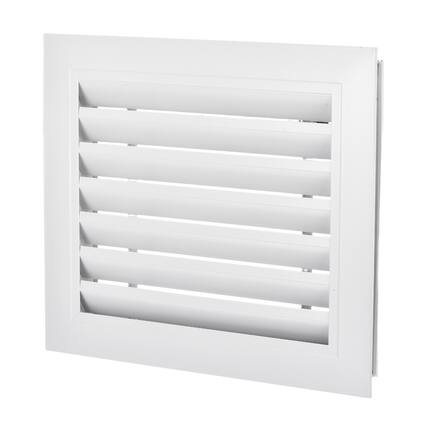 Front. Unique Bargains - 12" x 10" Door Air Vent Cover 2pcs, Anodized Aluminum Alloy Louvered Grille Guard for Cabinet Wardrobe Door - Black.