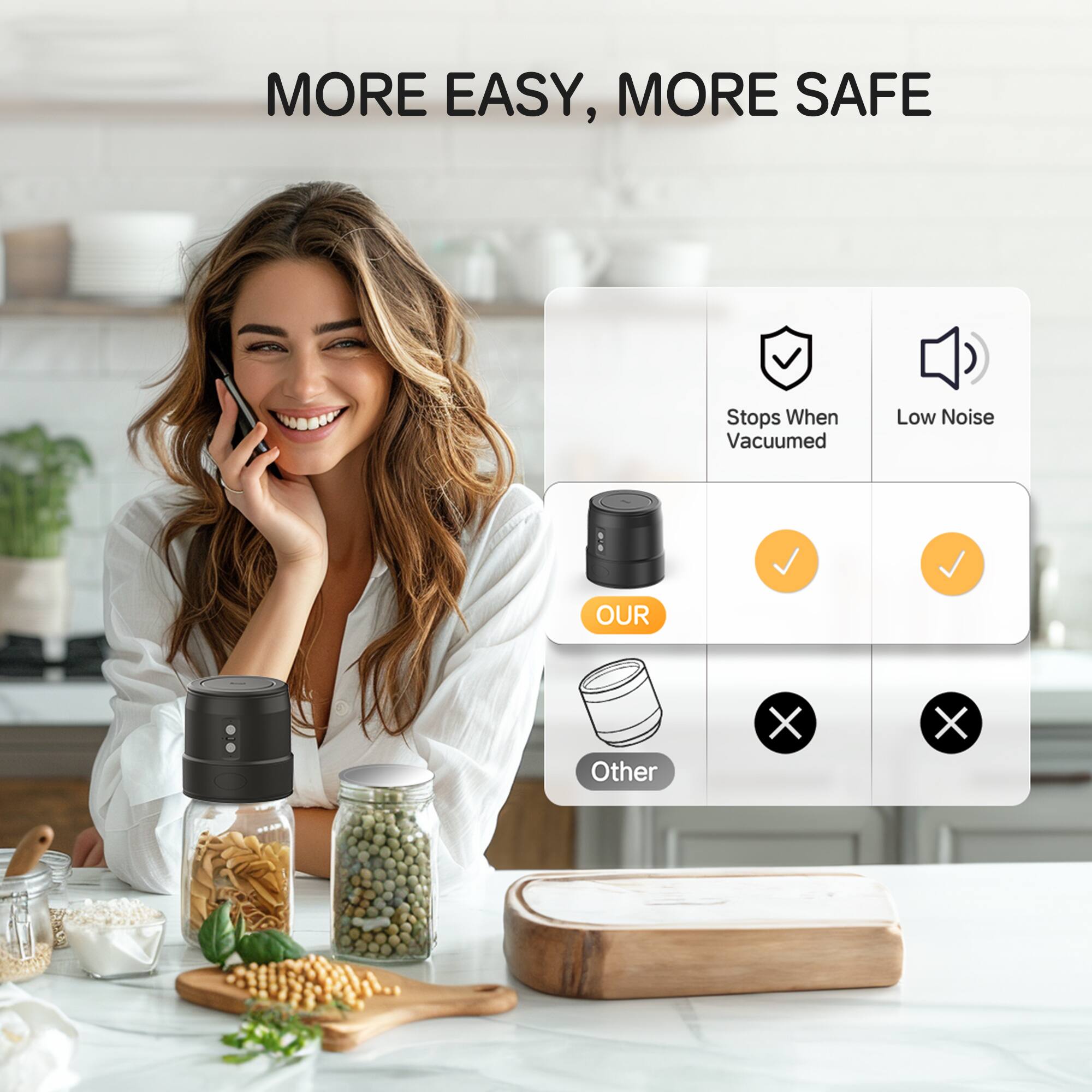 MORE EASY, MORE SAFE
Stops When Vacuumed
Low Noise
OUR
Other