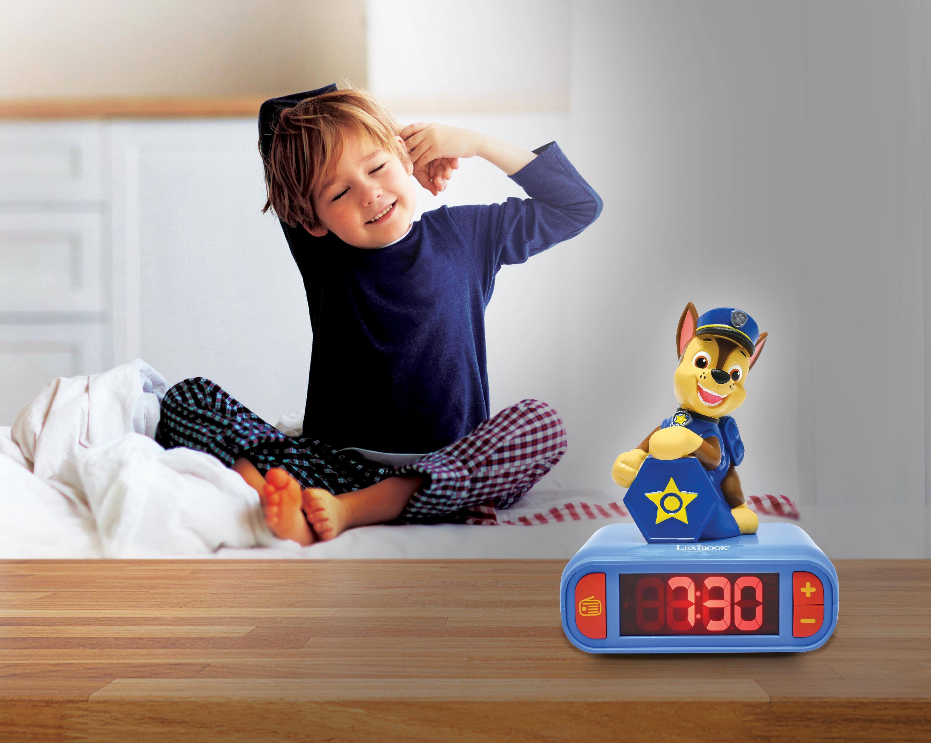 Alt View 10. Lexibook - PAW Patrol Chase Digital Alarm Clock with 3D Nightlight Figurine and Sound Effects - Blue.