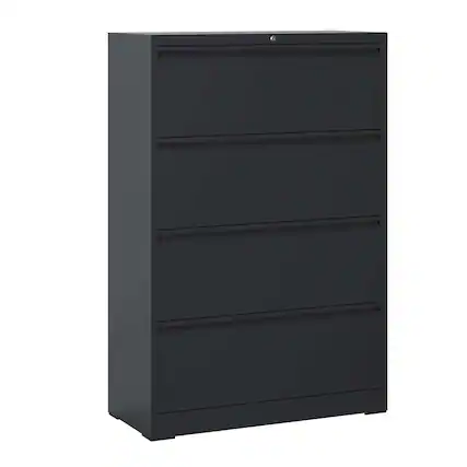 Front. Spaco - 4 Drawer Lateral File Cabinet with Lock, Tall Metal Filing Cabinet for Home Office, Wide Storage for Legal Letter A4 F4 - White.