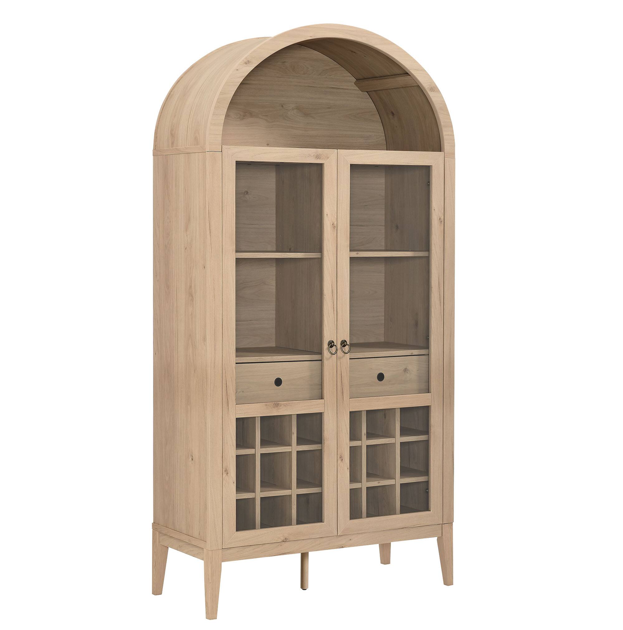 Angle. Modway - Nolan Arched Bar Cabinet by Modway - Light Oak.