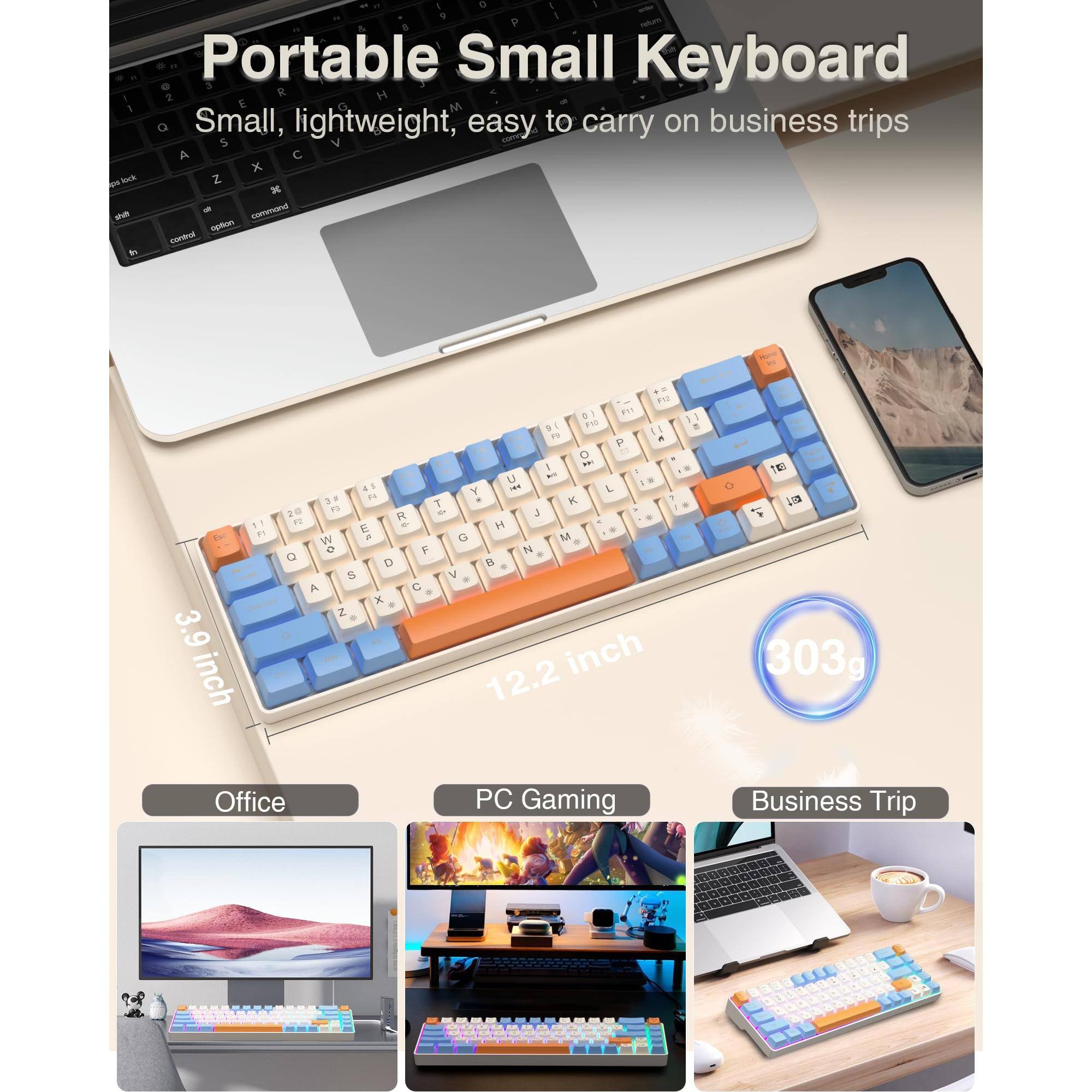 Portable Small Keyboard  
Small, lightweight, easy to carry on business trips  

3.9 inch  
12.2 inch  
303g  

Office  
PC Gaming  
Business Trip