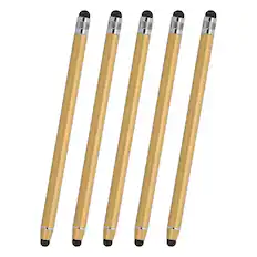 Front. Unique Bargains - 5pcs Stylus Pens for Touch Screens, 2 in 1 High Sensitivity Universal Pen Capacitive Stylus for Touch Screen Device - Gold.
