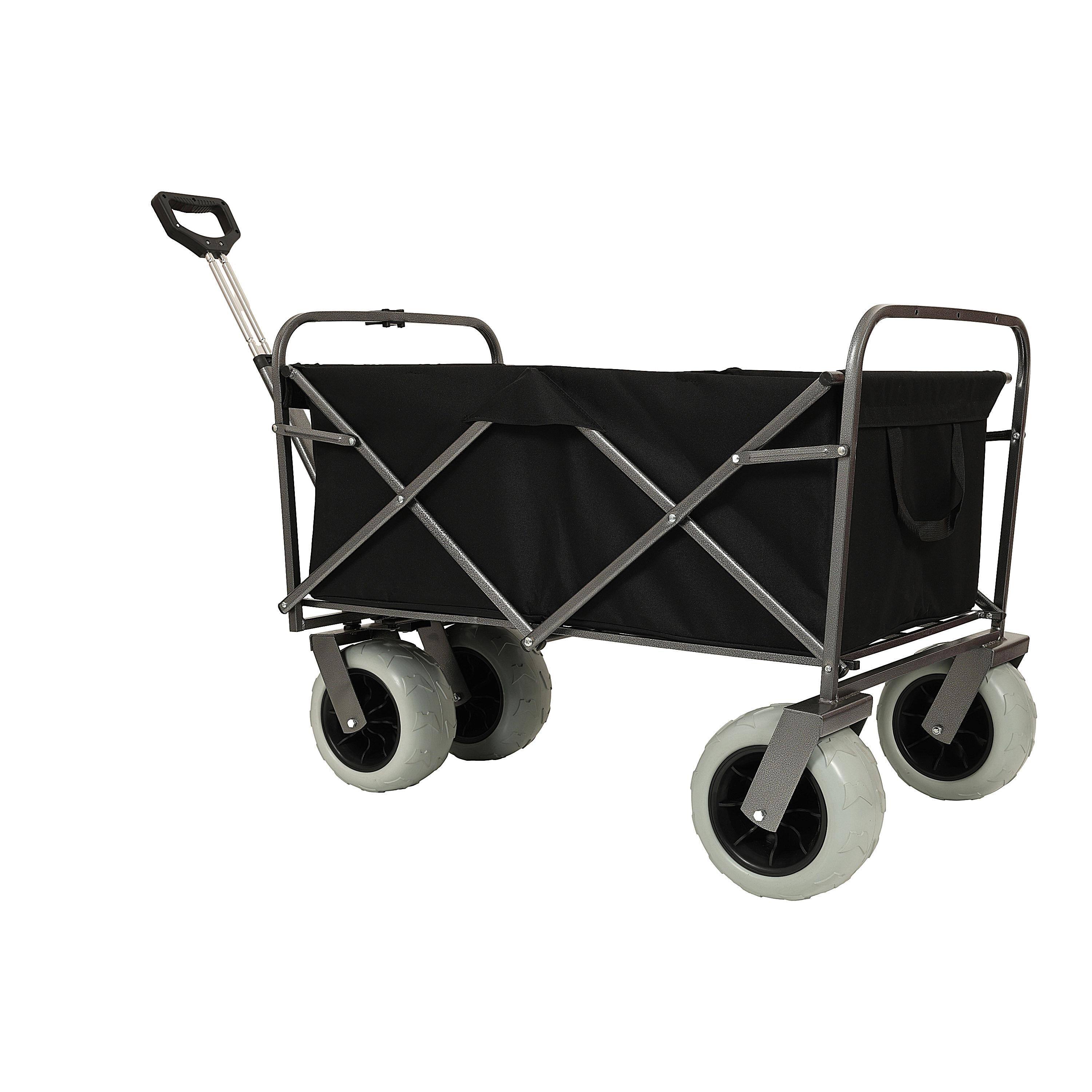 Alt View 2. Mondawe - 2-Piece Foldable Wagon Utility Carts Set - Black and Orange.