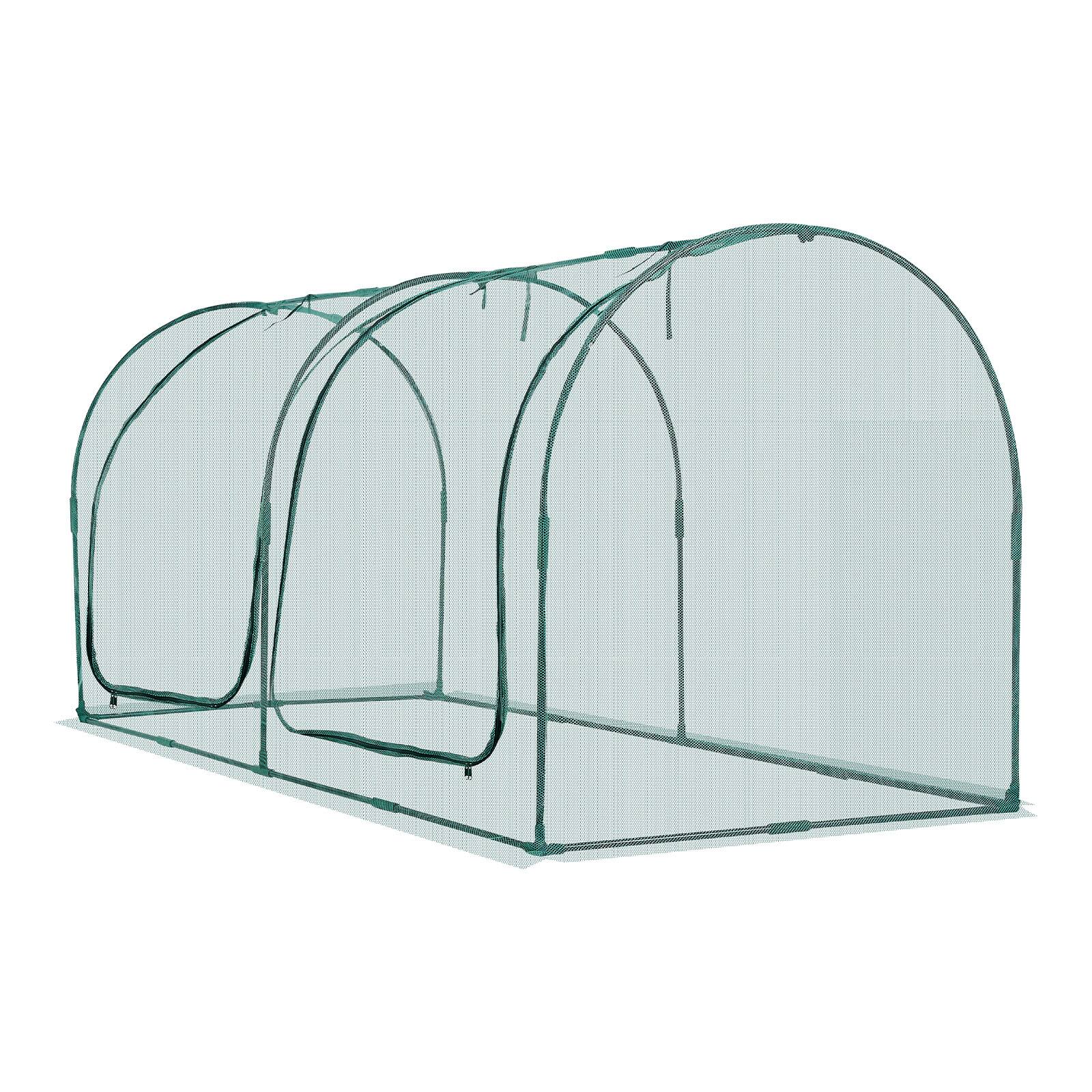 Alt View 4. VEVOR - Crop Cage, 8.1 x 3.9 x 3.9 ft Plant Protection Tent with Zippered Door, Wind-Resistant Tall Crop Cage, Easy to Install - Green + Black.