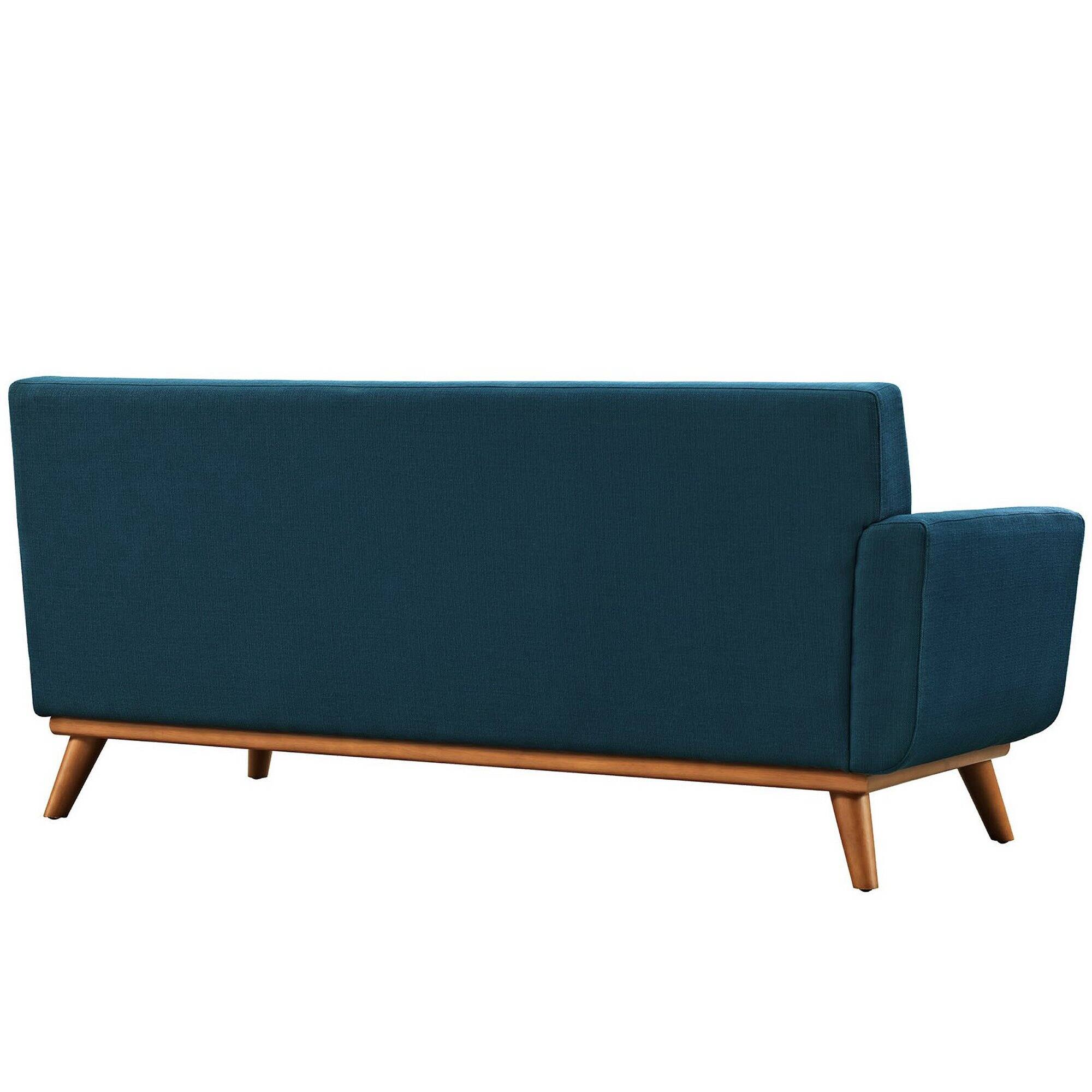 Angle. Modway - Engage Left-Arm Upholstered Fabric Loveseat by Modway - Azure.