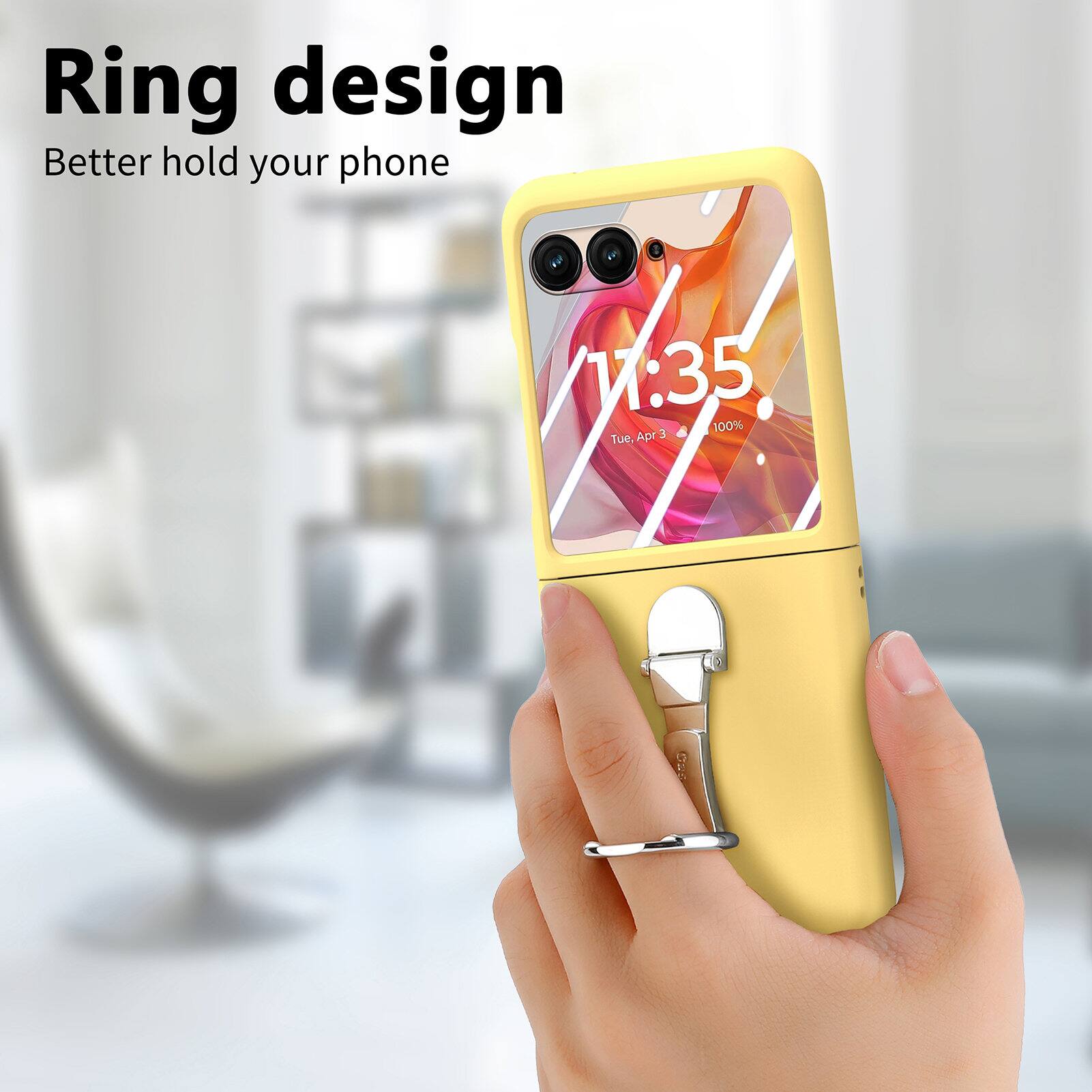 Ring design  
Better hold your phone  

11:35  
Tue, Apr 3  
100%