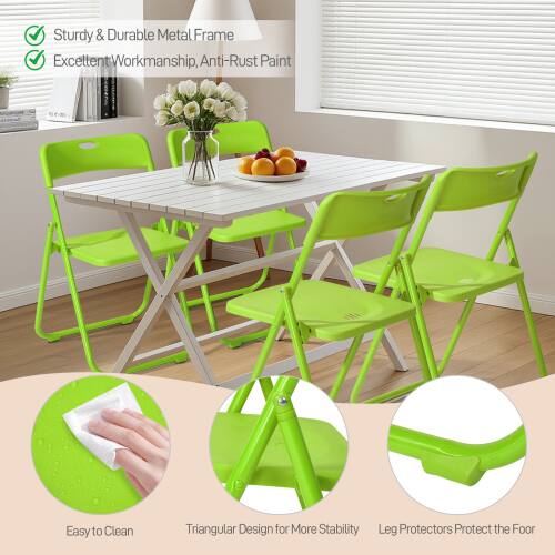 Sturdy & Durable Metal Frame  
Excellent Workmanship, Anti-Rust Paint  
Easy to Clean  
Triangular Design for More Stability  
Leg Protectors Protect the Floor