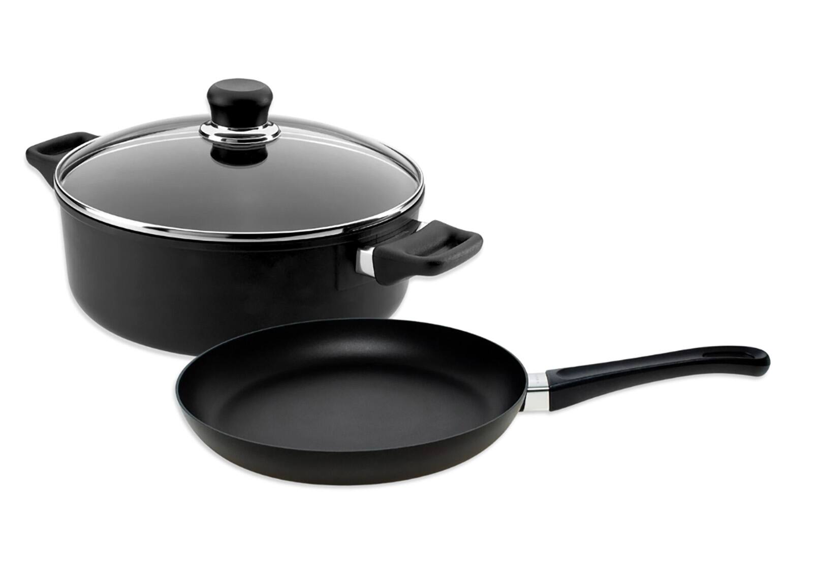Front. Scanpan - Classic 3 Piece Cookware Set - Black.