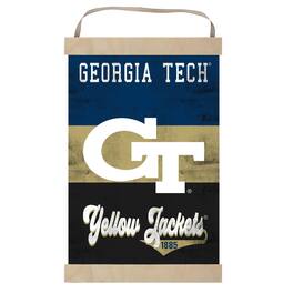 Jardine - Georgia Tech Yellow Jackets Retro Logo Banner Sign - Navy