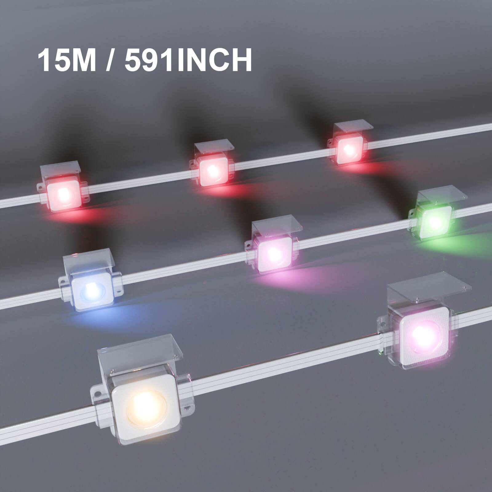 Angle. DAYBETTER - Permanent Outdoor Lights for House, RGB+IC Smart Decor, App/Remote Control, IP67 Waterproof for Christmas Holiday Party - RGB+IC.