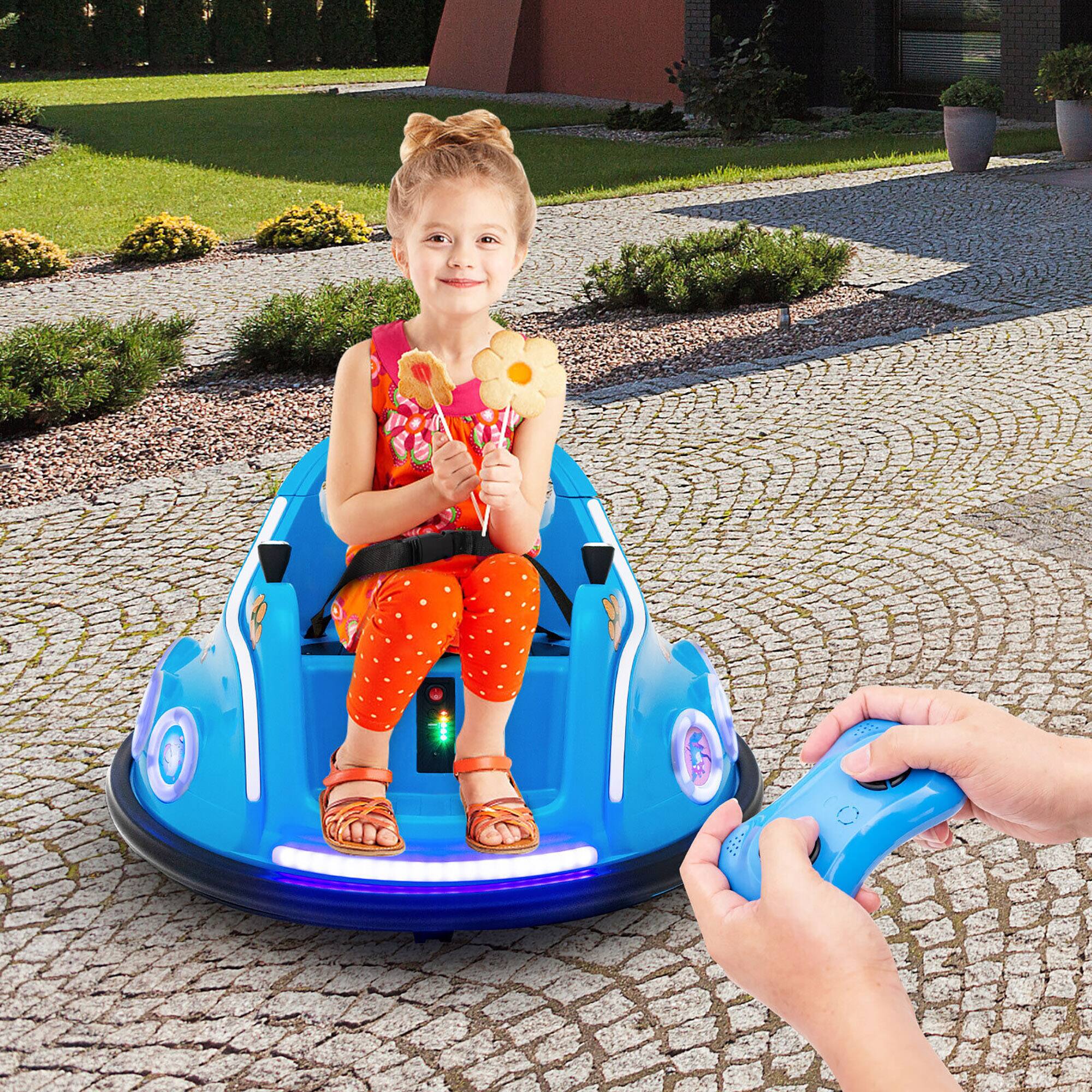 Alt View 3. Gymax - Gymax 12V Kids Ride on Bumper Car Remote Control w/ Flashing LED Light & Music Navy - Navy.