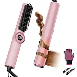 Stylel Star - Hair Straightener Brush: 3-in-1 Curling & Straightening