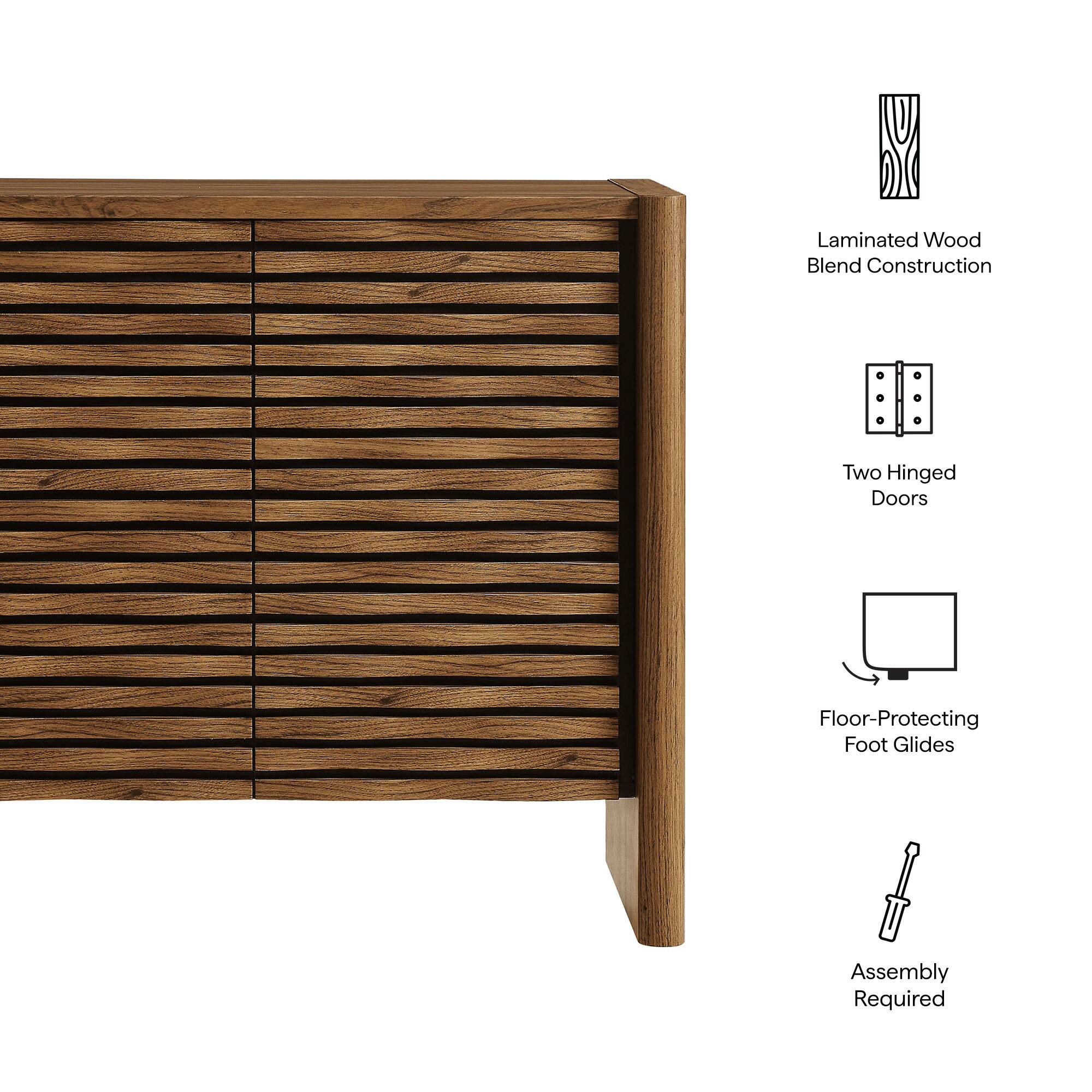 Laminated Wood Blend Construction  
Two Hinged Doors  
Floor-Protecting Foot Glides  
Assembly Required