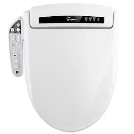 Empava - Elongated Closed Front Electric Toilet Seat - Heated Toilet Seat with Warm Air Dryer and Temperature Control - White