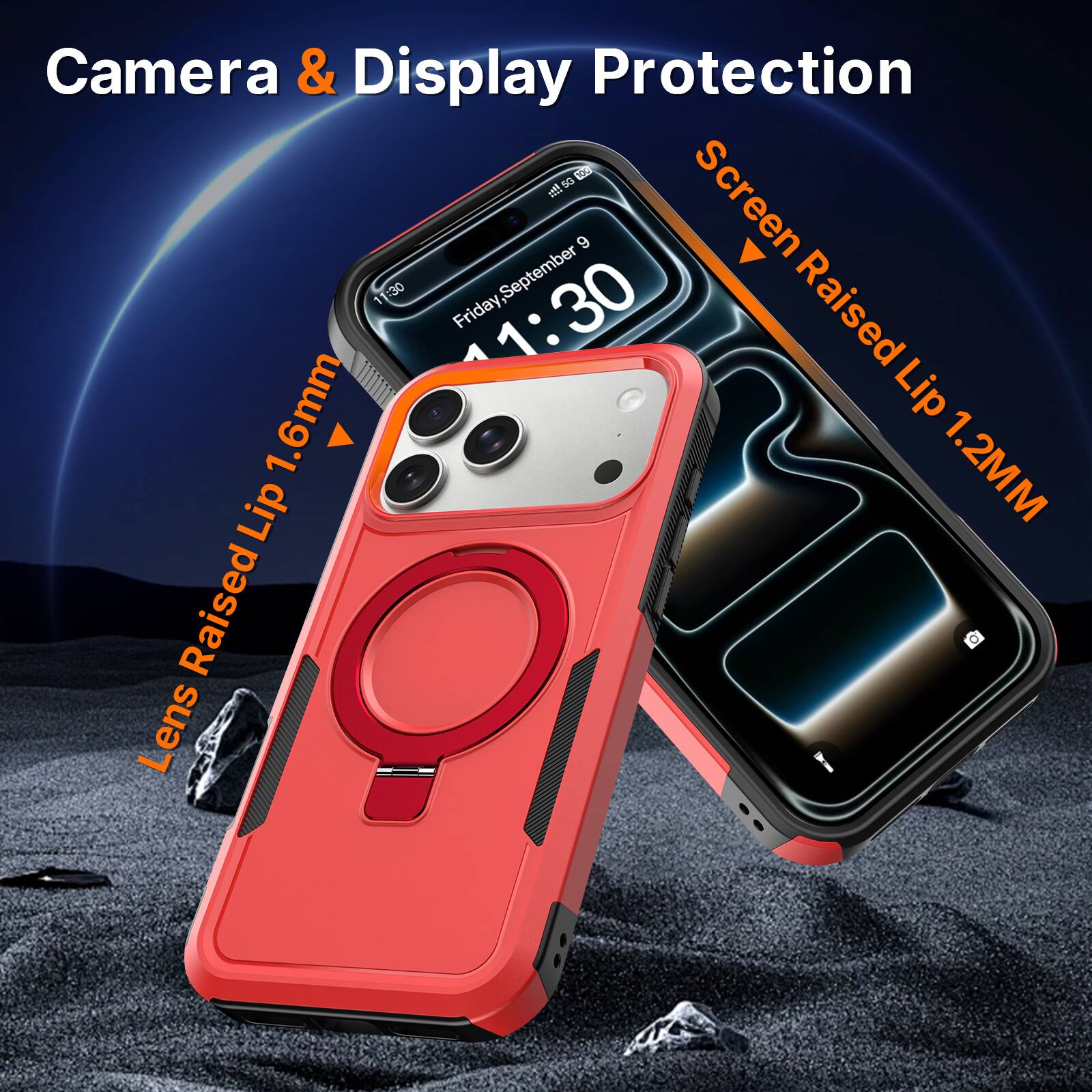 Camera & Display Protection

Screen Raised Lip 1.2MM

Lens Raised Lip 1.6mm