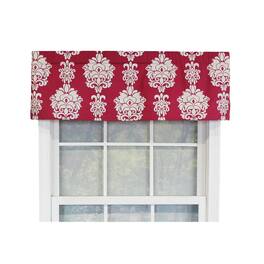 RLF Home - Free Spin Tailored 100% Cotton with Fully Lined 3" Rod Pocket Valnance for Windows 50" x 14" - Red