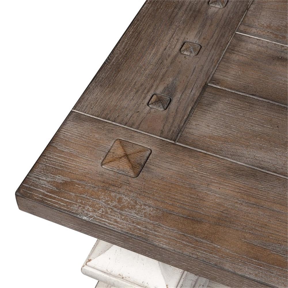 Back. Liberty Furniture Industries - Sedona Cocktail Table in Heavy Distressed White w/ Gravel Top - White.