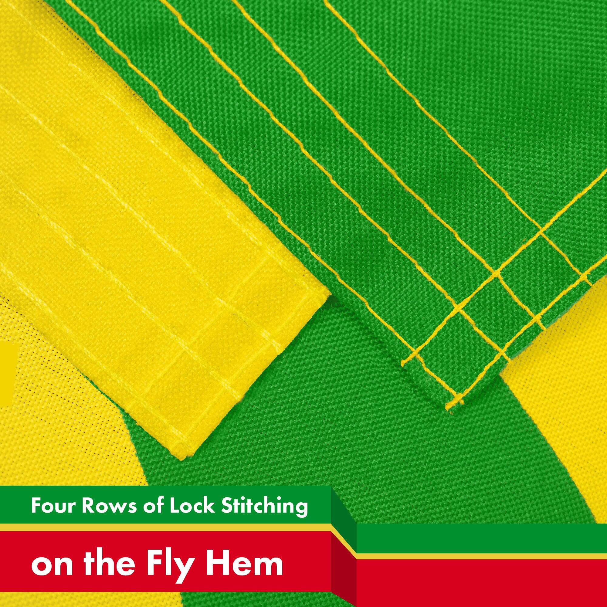 Four Rows of Lock Stitching on the Fly Hem
