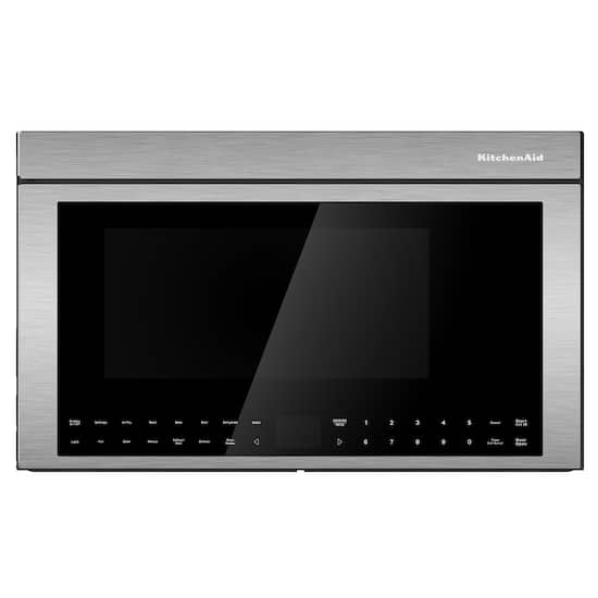 KitchenAid - 1.1 Cu. Ft. Convection Flush Built-In Over-the-Range Microwave with Air Fry Mode - Stainless Steel