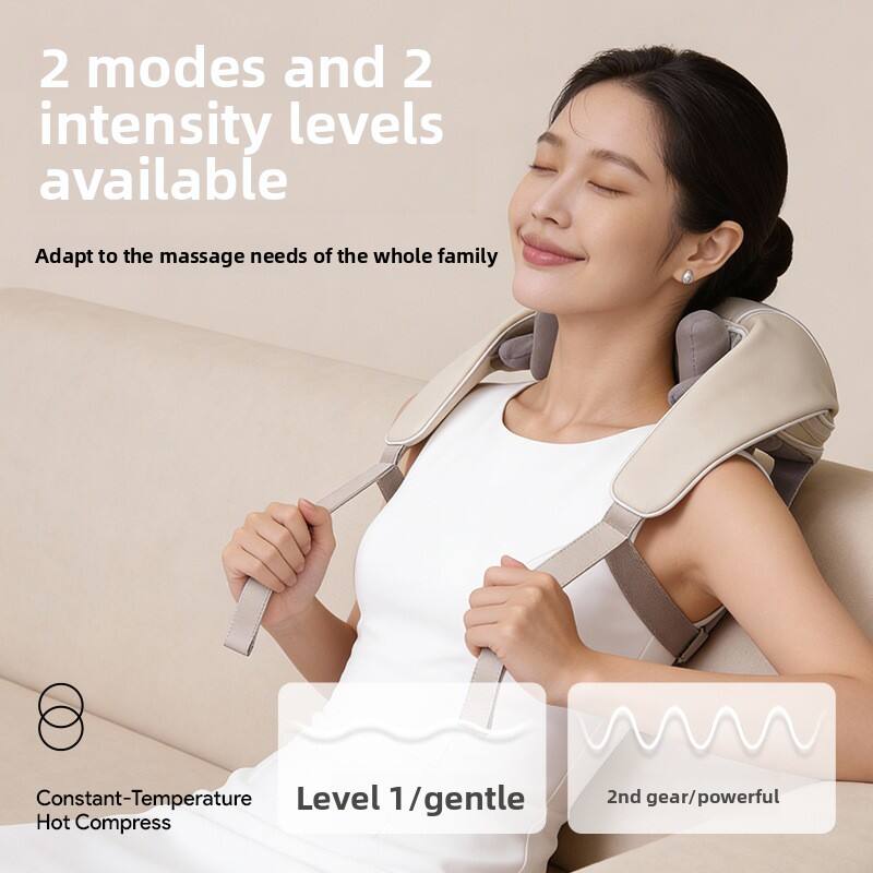 2 modes and 2 intensity levels available  
Adapt to the massage needs of the whole family  

Constant-Temperature Hot Compress  
Level 1/gentle  
2nd gear/powerful