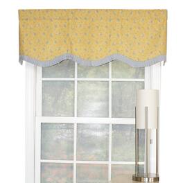 RLF Home - Freida Ruffled Provance 100% Cotton with Fully Lined 3" Rod Pocket Valnance for Windows 50" x 15" - Cornflower