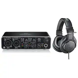 Behringer - U-PHORIA UMC202HD USB Audio Interface, Bundle with ATH-M20x Monitor Headphones