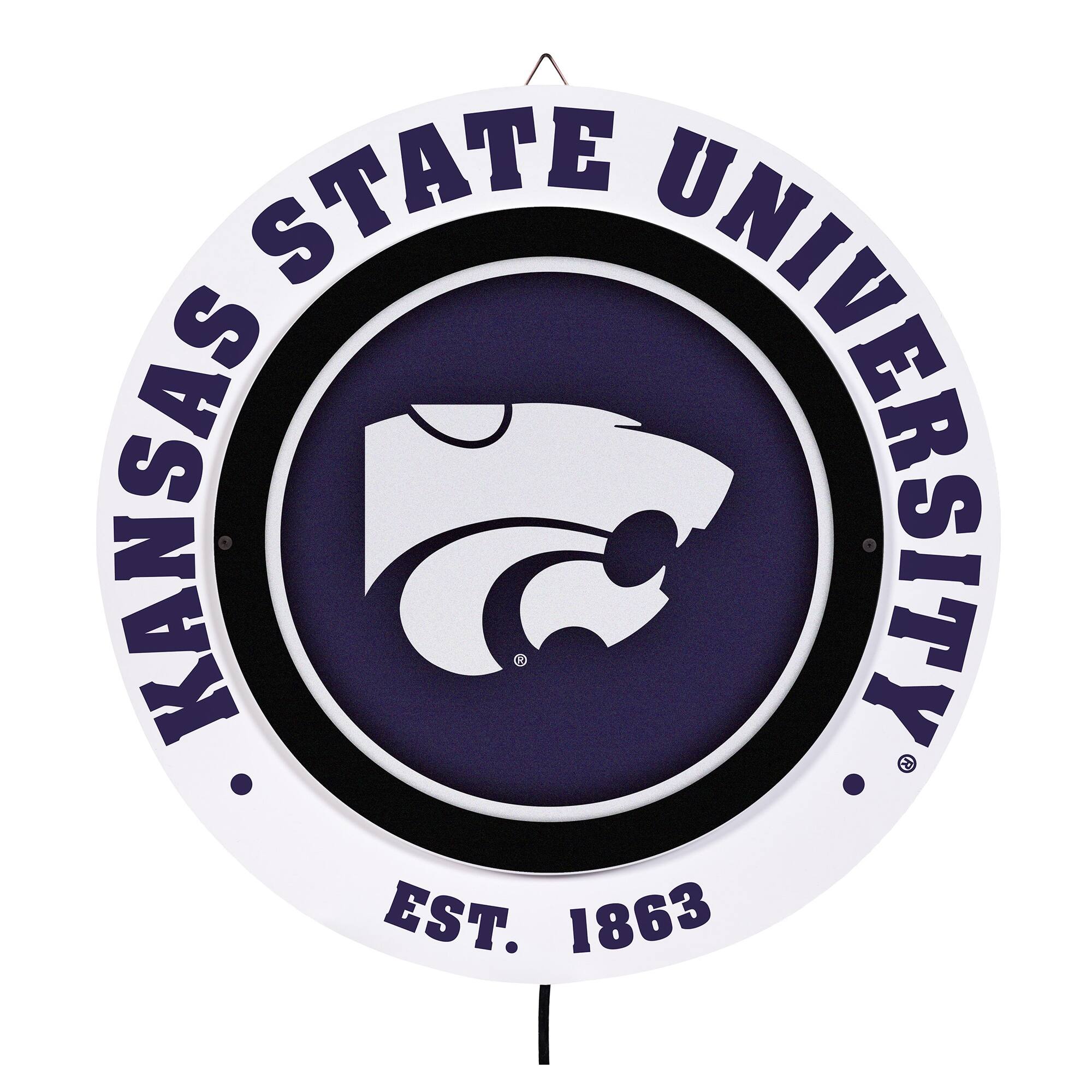 Kansas State Wildcats 15" LED Round Metal Lit Wall Sign