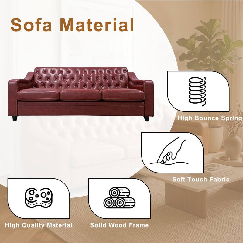 Sofa Material

- High Bounce Spring
- Soft Touch Fabric
- High Quality Material
- Solid Wood Frame
