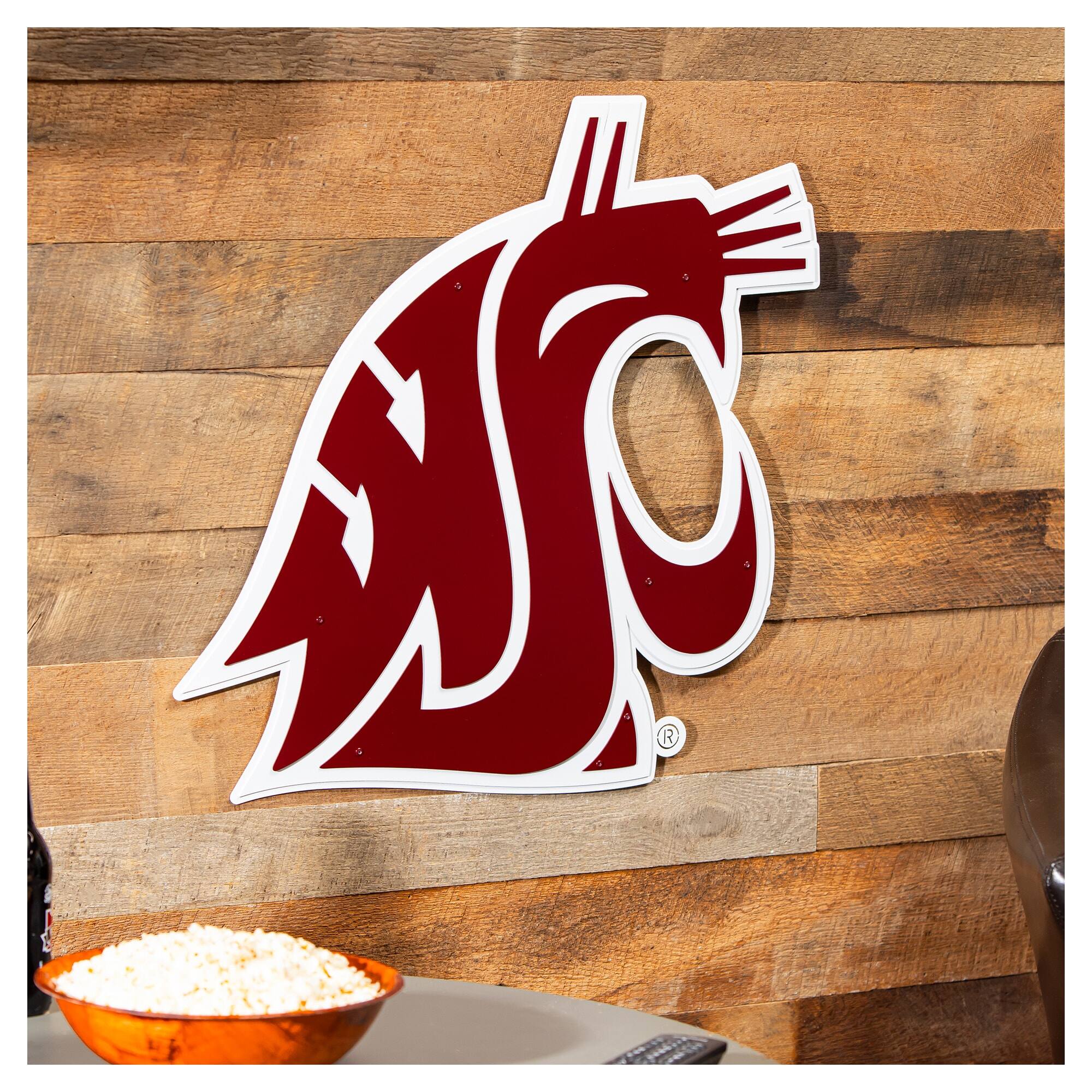 Alt View 1. Evergreen Enterprises - Washington State Cougars 23" Layered Metal Wall Art Sign - Multicolor.