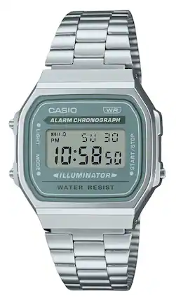 CASIO WR ALARM CHRONOGRAPH
LIGHT PM 10:58:50
ILLUMINATOR
WATER RESIST
MODE
START/STOP