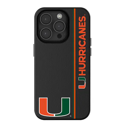 Front. Keyscaper - Miami Hurricanes iPhone Magnetic Bump Case - 16 Pro Max - Black.