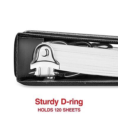 Sturdy D-ring  
Holds 120 sheets