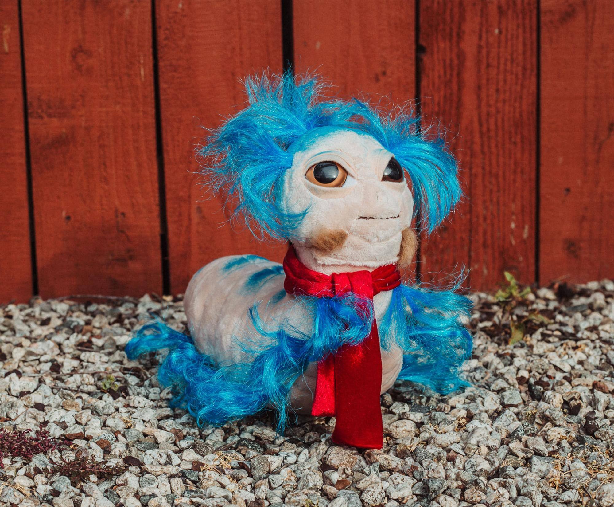 Alt View 4. Toy Vault - Labyrinth The Worm 14-Inch Character Plush Toy | Toynk Exclusive - Blue.