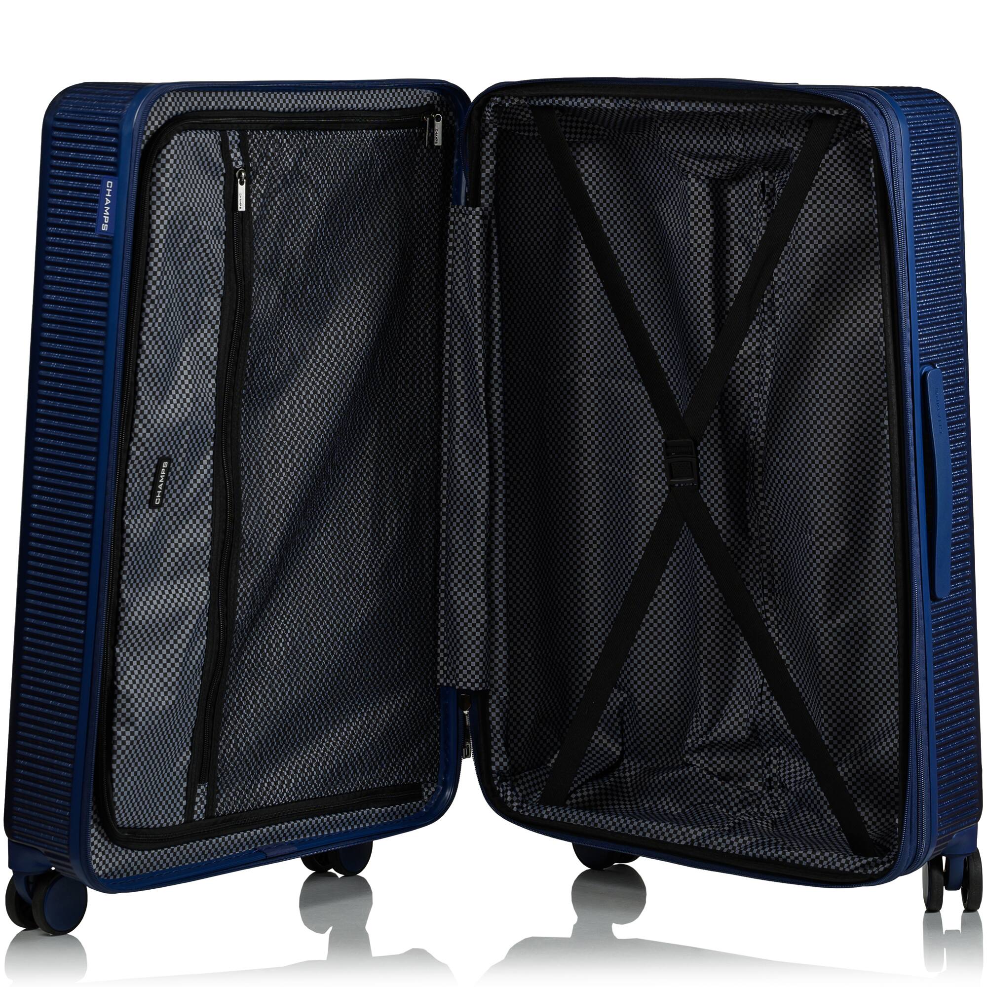 Back. Champs - Iconic II Collection 3 Piece Luggage Set - Navy.