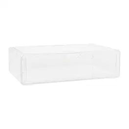 Martha Stewart - Brody Desktop Organization Box with Half Moon Opening Pullout Drawer - Plastic - Clear